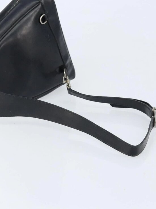GUCCI Bamboo Shoulder Bag Patent leather Black Silver Auth main image 10